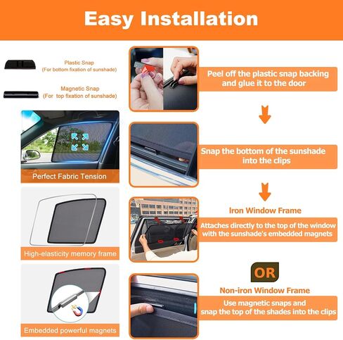 XCBYT RAV4 Window Sun Shades, Car Window Shades for 2019-2024 Toyota Rav4, Privacy Car Window Covers with Breathable Mesh - UV Protection, Heat Insulation for Camping Napping Breastfeeding in Kuwait