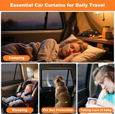 XCBYT RAV4 Window Sun Shades, Car Window Shades for 2019-2024 Toyota Rav4, Privacy Car Window Covers with Breathable Mesh - UV Protection, Heat Insulation for Camping Napping Breastfeeding in Kuwait