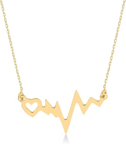 GELIN Heartbeat Necklace in 14K Solid Gold in Saudi Arabia