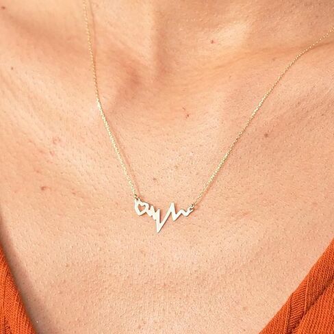 GELIN Heartbeat Necklace in 14K Solid Gold in Saudi Arabia