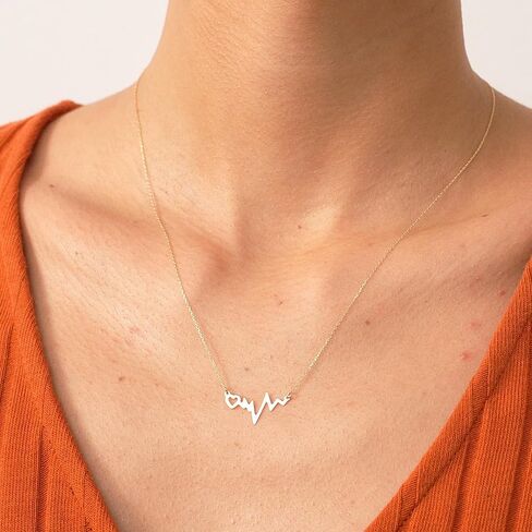 GELIN Heartbeat Necklace in 14K Solid Gold in Saudi Arabia