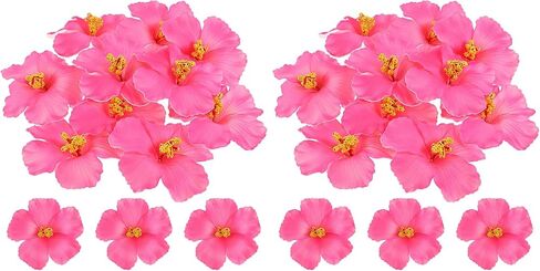 PRETYZOOM 10pcs Hibiscus Flowers Artificial Tropical Faux Flowers Pink Hibiscus Flower Vivid Flowers DIY Craft Tabletop Decoration Theme Hula Girls Hair Accessory in Saudi Arabia