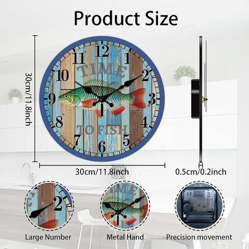 CHGCRAFT Black Islamic Copywriting Pattern Wall Clock 12 Inch Non-Ticking Clocks Round Wall Hanging Clock Battery Operated for Bedroom Living Room Kitchen Office in Saudi Arabia