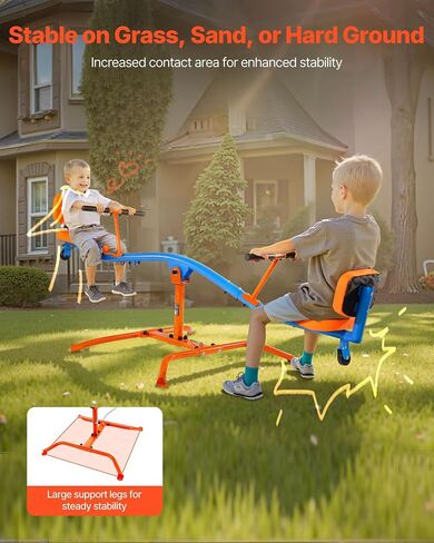 Vevor Geesaw Teeter Totter للأطفال في الهواء الطلق ، وسعة تحميل 100 رطل لكل مقعد ، والجلوس و teeter teeter مع الساقين 4 شرق ، وأجهزة ملعب مع الدوران 360 درجة تدور ل 3 3+ in Kuwait