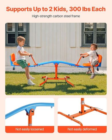 Vevor Geesaw Teeter Totter للأطفال في الهواء الطلق ، وسعة تحميل 100 رطل لكل مقعد ، والجلوس و teeter teeter مع الساقين 4 شرق ، وأجهزة ملعب مع الدوران 360 درجة تدور ل 3 3+ in Kuwait