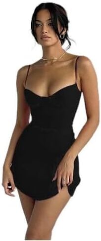 المرأة الصيف سطر سليم سليم الرسن اللباس مثير الخامس الرقبة المنخفضة قطع Bodycon فساتين عارية الذراعين in Kuwait