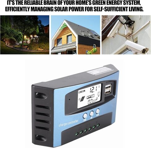 Solar Controller, MPPT 40/50/60/100A Solar Battery Charger Regulator Panel Controllers Dual USB LCD Display 12V 24V for Solar Panels (100A) in Saudi Arabia