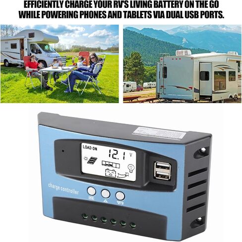 Solar Controller, MPPT 40/50/60/100A Solar Battery Charger Regulator Panel Controllers Dual USB LCD Display 12V 24V for Solar Panels (100A) in Saudi Arabia