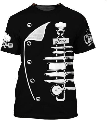 Personalized 3D Chef Shirt Gifts for Men & Women, Tshirt Cook Uniforms, Master Chef Gifts in Saudi Arabia