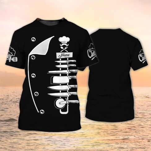 Personalized 3D Chef Shirt Gifts for Men & Women, Tshirt Cook Uniforms, Master Chef Gifts in Saudi Arabia