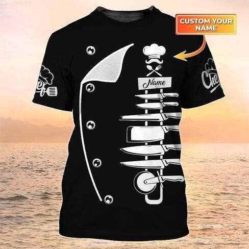 Personalized 3D Chef Shirt Gifts for Men & Women, Tshirt Cook Uniforms, Master Chef Gifts in Saudi Arabia