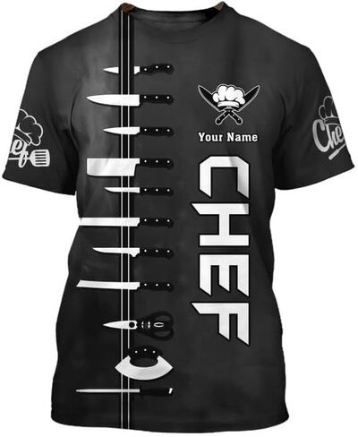Personalized 3D Chef Shirt Gifts for Men & Women, Tshirt Cook Uniforms, Master Chef Gifts in Saudi Arabia