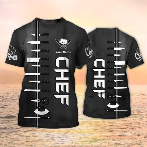 Personalized 3D Chef Shirt Gifts for Men & Women, Tshirt Cook Uniforms, Master Chef Gifts in Saudi Arabia