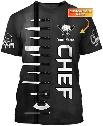 Personalized 3D Chef Shirt Gifts for Men & Women, Tshirt Cook Uniforms, Master Chef Gifts in Saudi Arabia