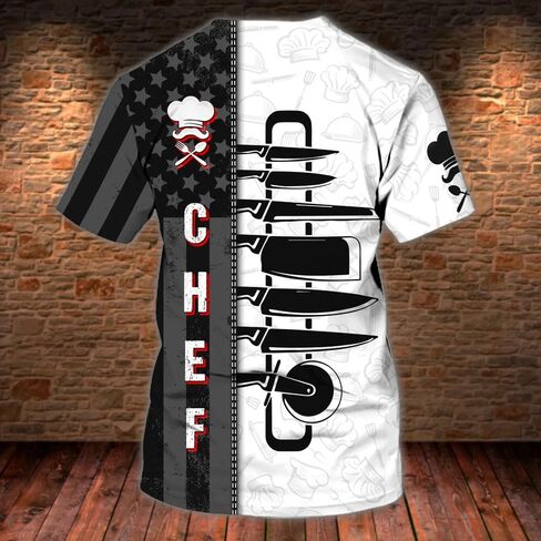 Personalized 3D Chef Shirt Gifts for Men & Women, Tshirt Cook Uniforms, Master Chef Gifts in Saudi Arabia