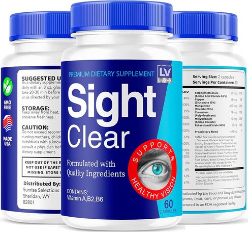 LIVORKA Sight Clear 20/20 Vision Support Supplement For Eyes - 3 Month Supply - Pack Of 3 in Saudi Arabia