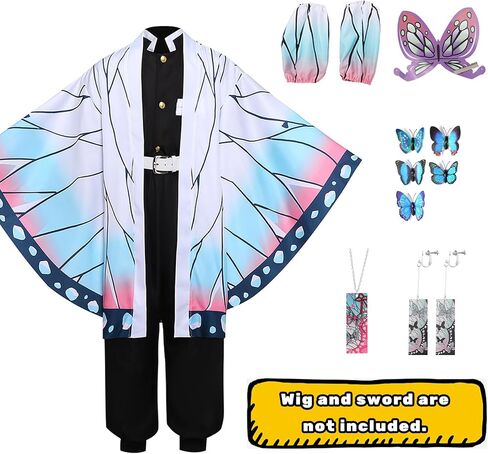Halloween Anime Cosplay Costume Set for Adults Japanese Kimono Outfit with Necklace Cloak and Earrings in Saudi Arabia
