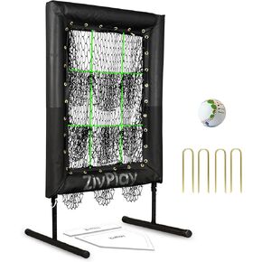 9 Hole Pitching Net 9 Hole Pitching Target Baseball Pitching Target with Neon Separator for Strike Zone Pockets and Pitch Training Ball to Practice Baseball and Softball