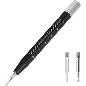 Watch Band Pins Remover Tool, Professional Stainless Steel Spring Bar Tool Multifunction Watch Strap Link Pin Pusher Repair Tool with Ruler for Adjust, Remove and Replace Watch Straps - 1 Set