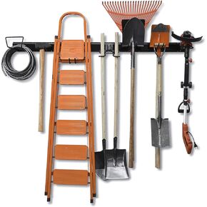 Wallmaster 15 PCS Tool Storage Rack, Garage Storage Wall Mount Organizer Garden Tool Heavy Duty Racks Broom Holder Hooks Hangers Max 420lb for Rake Shovel Lawn Garden