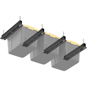 Overhead Tote Storage Rail System, Garage 16" Joists Ceiling Bin Storage Rack Heavy Duty Adjustable Tote Slide Garage Storage System(for 3 Bins, Bins are not included)