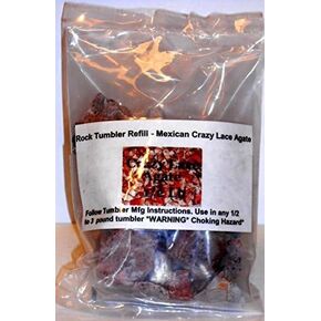 Rock Tumbler Gem Refill Kit Mexican Crazy Lace Agate Rough 8oz
