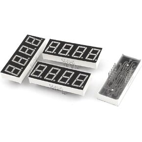 uxcell 4 Pcs Common Cathode 12 Pin 4 Bit 7 Segment 0.56" Red LED Display Tube