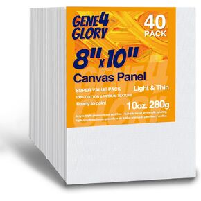 Canvas Boards for Painting, 40 Multi Pack 4x4, 6x6, 8x8, 10x10 inch (10 PCS of Each) Art Canvas Panel 100% Cotton Paint Blank Canvases for Acrylic Oil Painting for Kids Adults