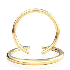 Set Of Two Double Fake Conch Piercings - 18 Gauge Faux Conch Rings, Gold Fake Conch Hoops - 14K Gold Filled Fake Conch Jewelry