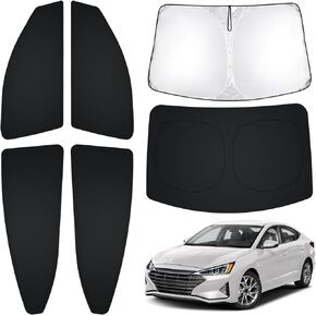 T TGBROS Custom Fit for Windows Sunshade Hyundai Elantra 2017-2020 Windshield & Full Rear & Side Window Full Set Car Sunshades All-Round Blocks UV Rays Keeps Your Vehicle Cool Foldable 6 Pieces