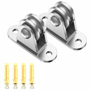 Small Pulley Block Silent Pulley,Single Pulley Block,304 Stainless Steel Pulley Block Super Silent Detachable Duplex Bearing for Cord Material Handling Moving and DIY Kits for Handling Moving (2)