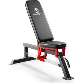 Marcy Adjustable Strength Training Utility Bench with Chrome Sliding Track SB-5429
