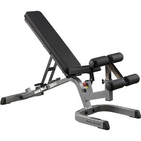 Body-Solid GFID71 Adjustable 600 lbs. Capacity Flat, Incline, and Decline Weight Bench for Strength Training, Stretching, Ab Exercises, and Dumbbell Curls
