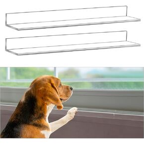 Wenqik 1 Set 2 Pcs Clear Pet Window Sill Protector from Dog Cat Scratching Total Length 29.5'' x 2.5'' Width