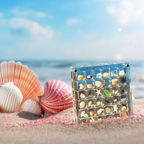 Acrylic Magnetic Seashell Display Box,Transparent Acrylic Seashell Storage Box Display Box,5" X 5"Acrylic Magnetic Seashell Box, Organizer Box for Bead, Nail, Jewelry（36 Square Grids） in Kuwait