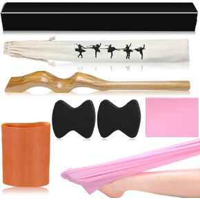 Silipull Ballet Foot Stretcher Set Dance Stretching Equipment Pine Dance Feet Arch Enhancer with Elastic Stretch Band 2 Pads Leg Strap Carry Bag for Dancers Gymnastics Yoga Flexibility Workout