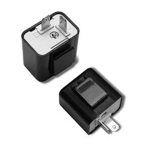 BASIKER Automotive 2 Pin Prong 12V Adjustable Flasher LED Turn Signal Hyper Indicator Flasher Relay Blink（Pack 1）