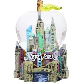 Mini New York City Snow Globe Apple Leaf 2.5 Inch NYC Snow Globe