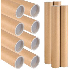 HOIGON18 Pack 2 x 16 Inch Mailing Shipping Tubes with Caps, Thick Mail Tubes Cardboard Mailing Tube for Packing,Shipping, Artwork, Crafts, Storage of Poster