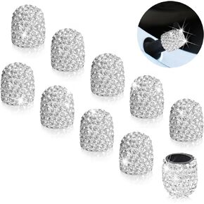 WSSROGY 10 Pack Bling Car Tire Valve Stem Cap Cover Universal for Car Truck Bike Motorcycle (Black)