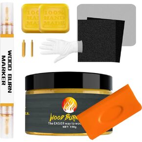 11 PCS Wooden Burning Paste Kit，4 OZ Marker Paste for Wood Burn Set, Burning Markers on Wood Surface, Accurately & Easily Burn Designs on Wood, Perfect Ideal for Making Gifts, Handicrafts, Art Studios