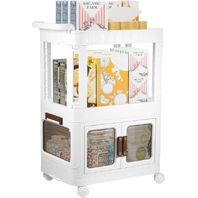 FOOK FISH 3 طبقات عربة تخزين دوارة منظم وحدة رفوف متنقلة عربة أدوات دوارة عربة أدوات مع عجلات للمطبخ والحمام والمكتب وغرفة المعيشة in Kuwait