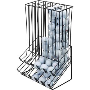 MyGift 90 Capacity Golf Ball Holder - Black Metal Golf Ball Basket Miniature Display Rack Dispenser