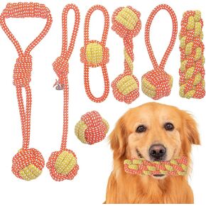 7 Pack Puppy Rope Toys, Dog Rope Toys for Small Dogs, Dog Tug Rope, Puppy Teething Rope for Teeth Cleaning and Chewing, Keep The Dog from Being Bored, Variety of Dog Cotton Rope Toys, Blue