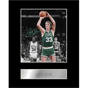 iconic pic Larry Bird Print Signed Mounted Photo Display Autographed Picture Print