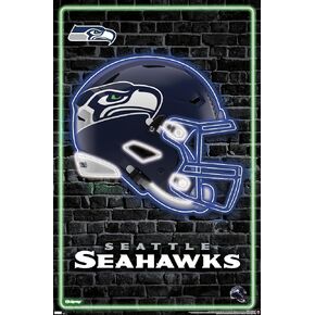 Trends International NFL Seattle Seahawks - Neon Helmet 23 Wall Poster