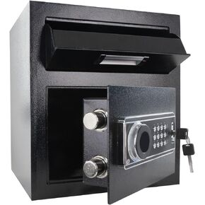 1.8 Cub Security Business Safe and Lock Box with Digital Keypad,Drop Slot Safes with Front Load Drop Box for Money and Mail,Business