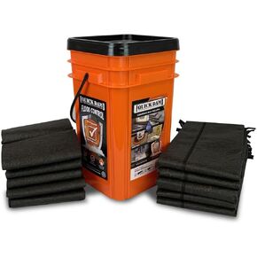 Quick Dam Grab & Go Flood Kit includes 5- 5ft Flood Barriers & 10- 2ft Flood Bags in Bucket