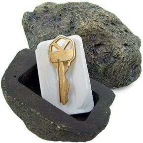 Hide-A-Spare Key Fake Rock - Looks, Feels & Weighs Like Real Stone - Safe for Gardens, Yards, Geocaching