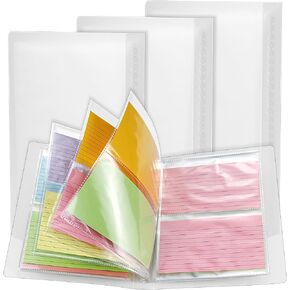 Bercoor 3 Pack 3 x 5 Index Cards Holders, Holds 240 Pieces Cards, Organizer Pouches Book Binder for Note Cards, Study Cards and Recipe Cards